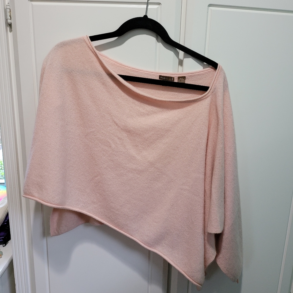 Cris cashmere poncho, pink, one size